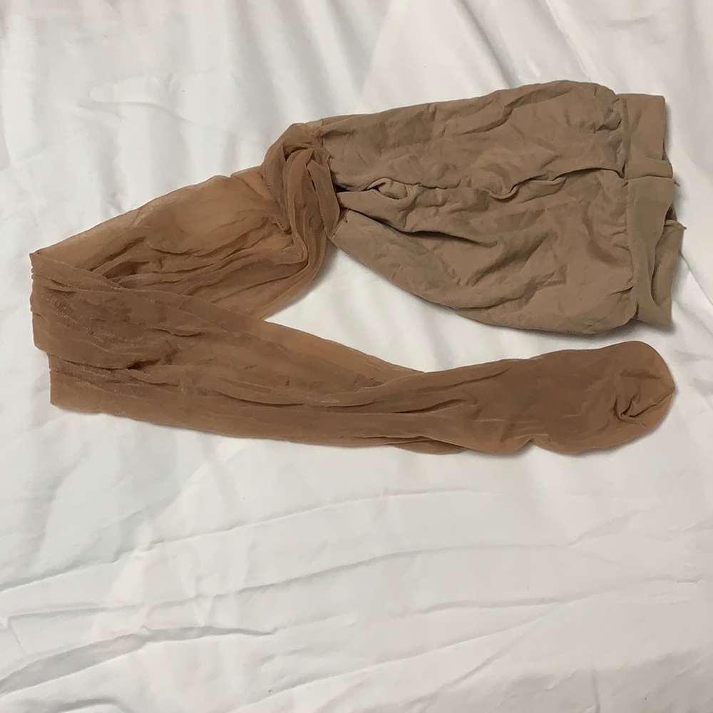 Tan sheer control top pantyhose